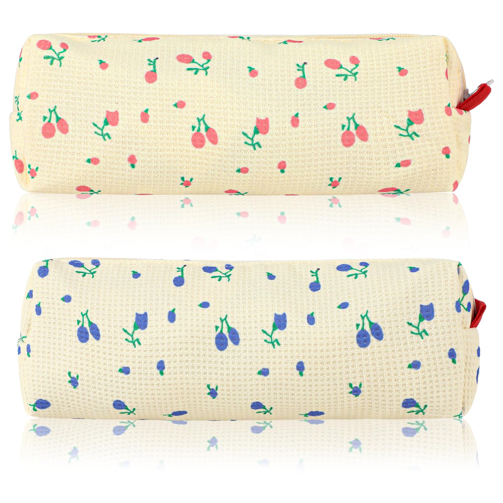 GEEHUA Paquete de 2 Estuches con Estampado Floral, Lindo Estuche para niñas con Cremallera de Flores, Estuche Simple, Organizador de papelería, Monedero cosmético, Accesorios de Viaje y Oficina