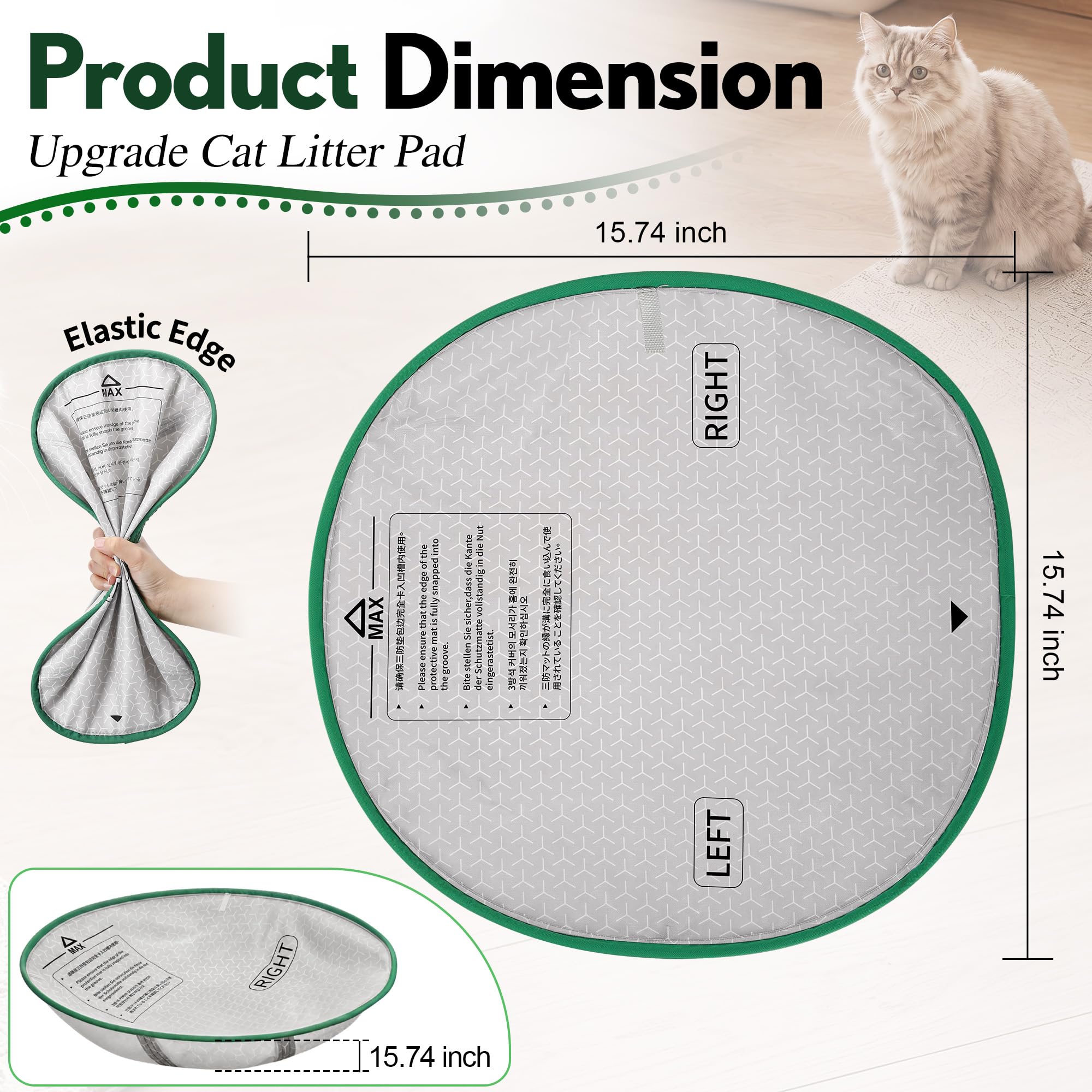 Meonum Tappetino per lettiera per gatti aggiornato compatibile con PuraMax 2 lettiera autopulente automatica, tappetino di ricambio a prova di perdite, impermeabile, antiaderente e resistente ai