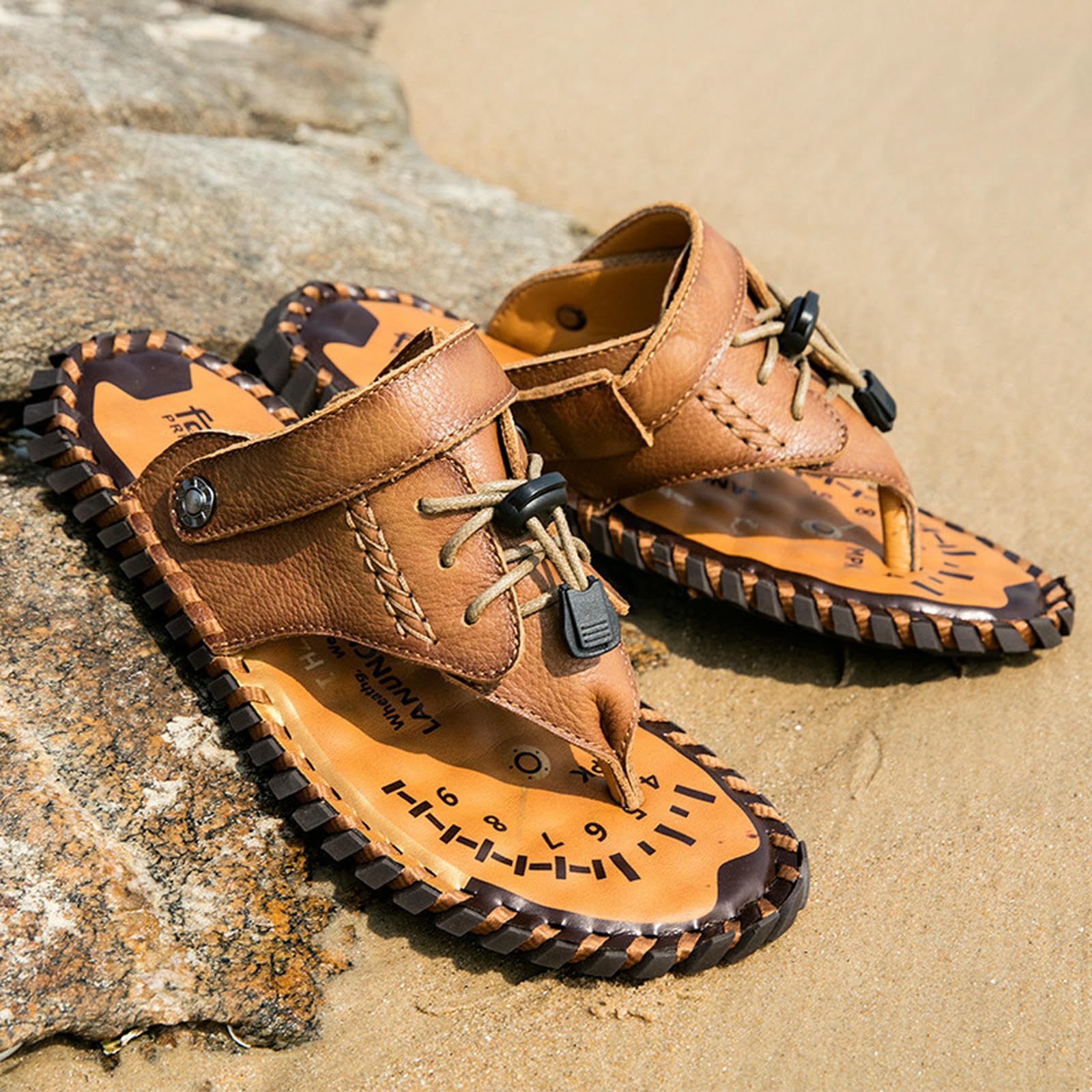 Sandales de plage pour hommes marchez sans douleur en extérieur avec ces chaussons bruns 42