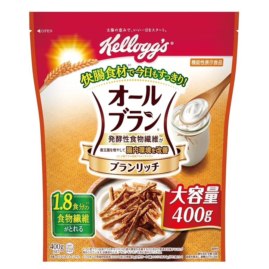 新品未開封　ケロッグ　オールブラン　ブランリッチ　400g×8袋 Amazon.co.jp: ケロッグ オールブランブランリッチ大容量 400g