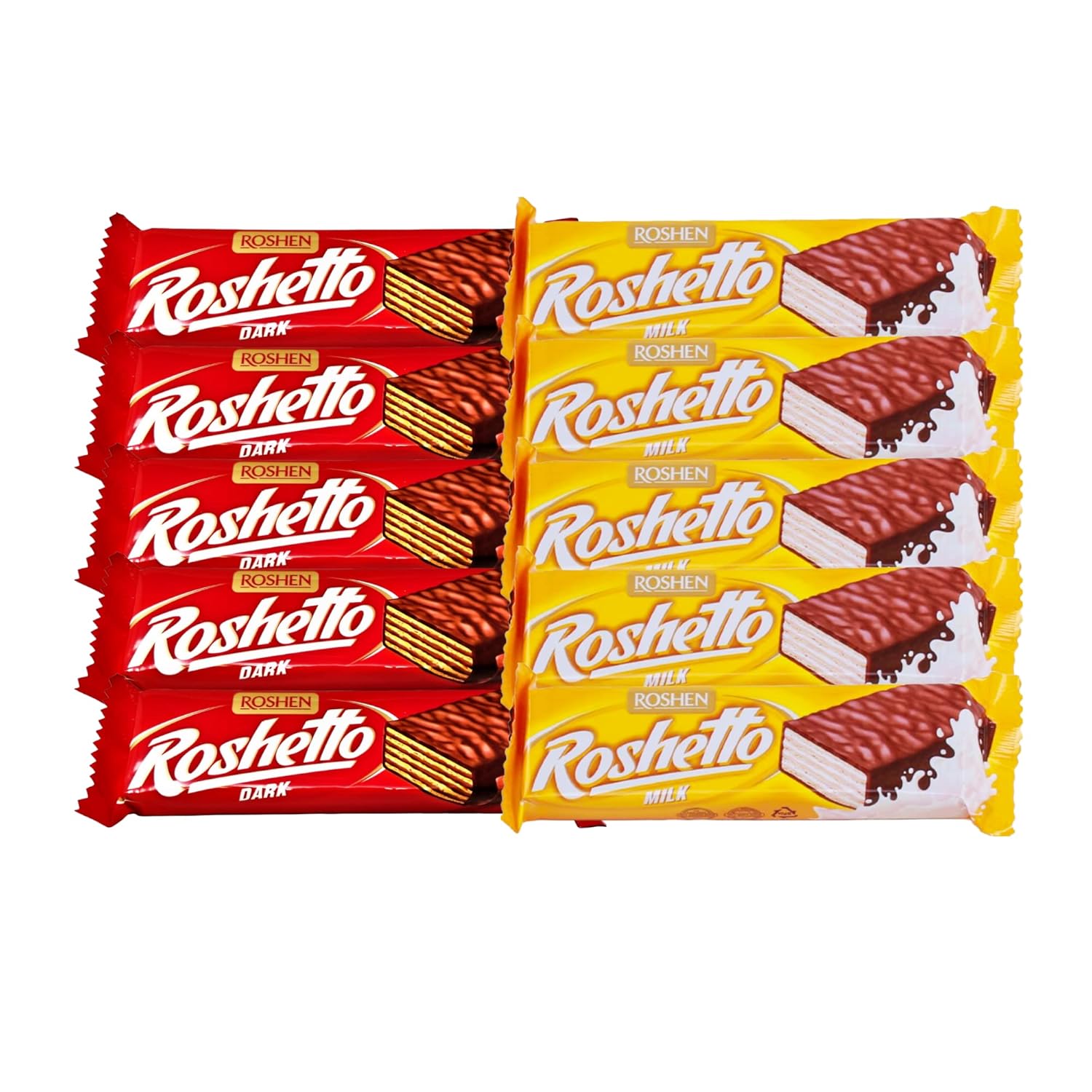 Roshen Crispy Flavorful Roshetto Wafer Chocolate Glazed with Flavorful Filling