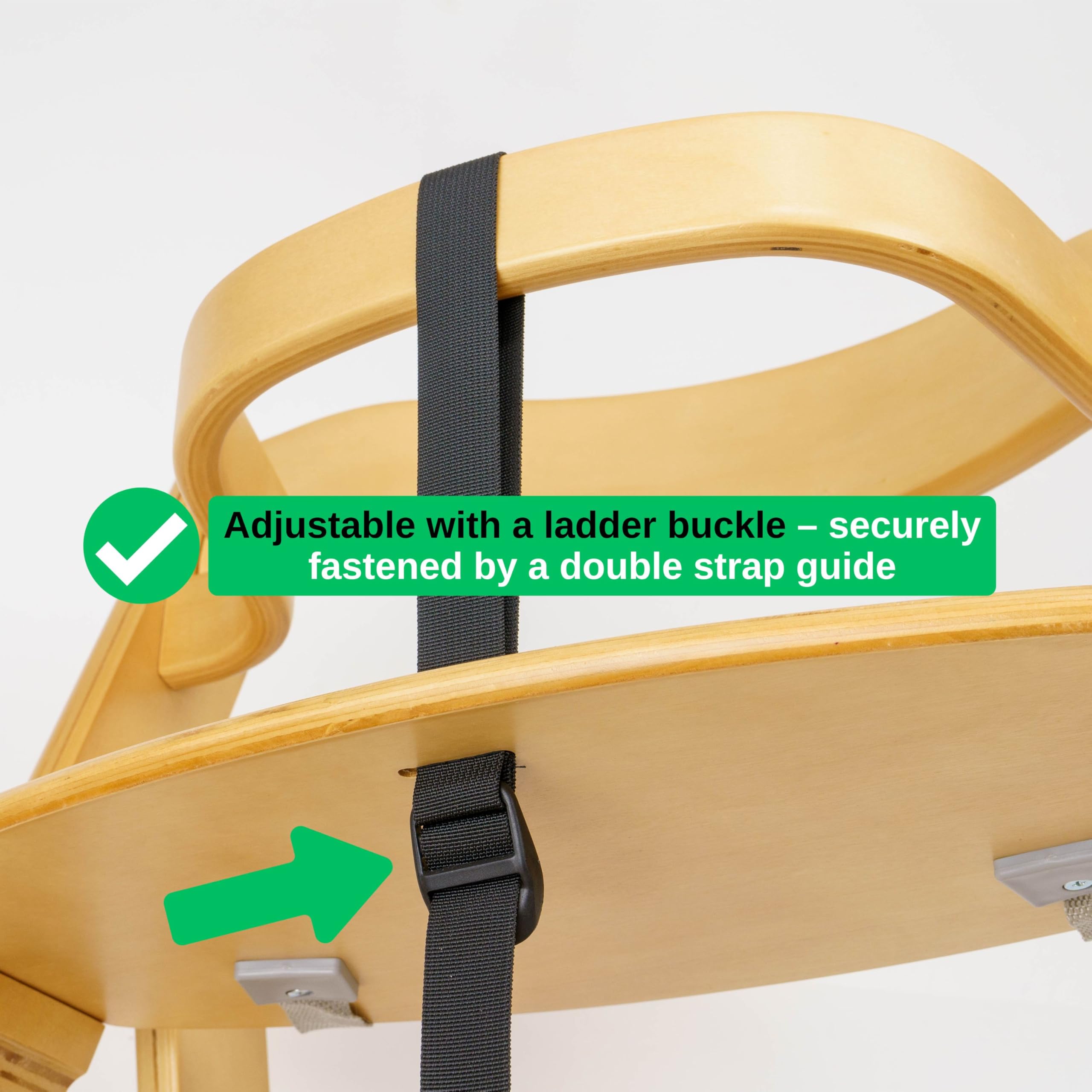 Juego de protector de correa de entrepierna y arnés para trona, 2 pzs, Negro, correas de arnés compatibles con Hauck Alpha Beta, Stokke Tripp Trapp, roba Sit Up, funda de neopreno suave