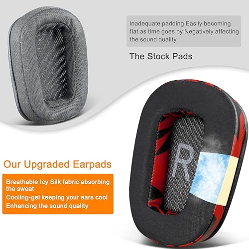 Miniatura 9 de SOULWIT Almohadillas de repuesto para auriculares Logitech G35 G930 G933 G933S G935 G633 G633S G635 G533 G430 G431 G432 G433 G433 G333, almohadillas
