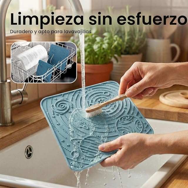 Foto 5 de 6 de OHMO - Almohadilla para lamer con Dibujo de Cielo Estrellado para Gatos y Perros (Set de 2, Large), diseño…