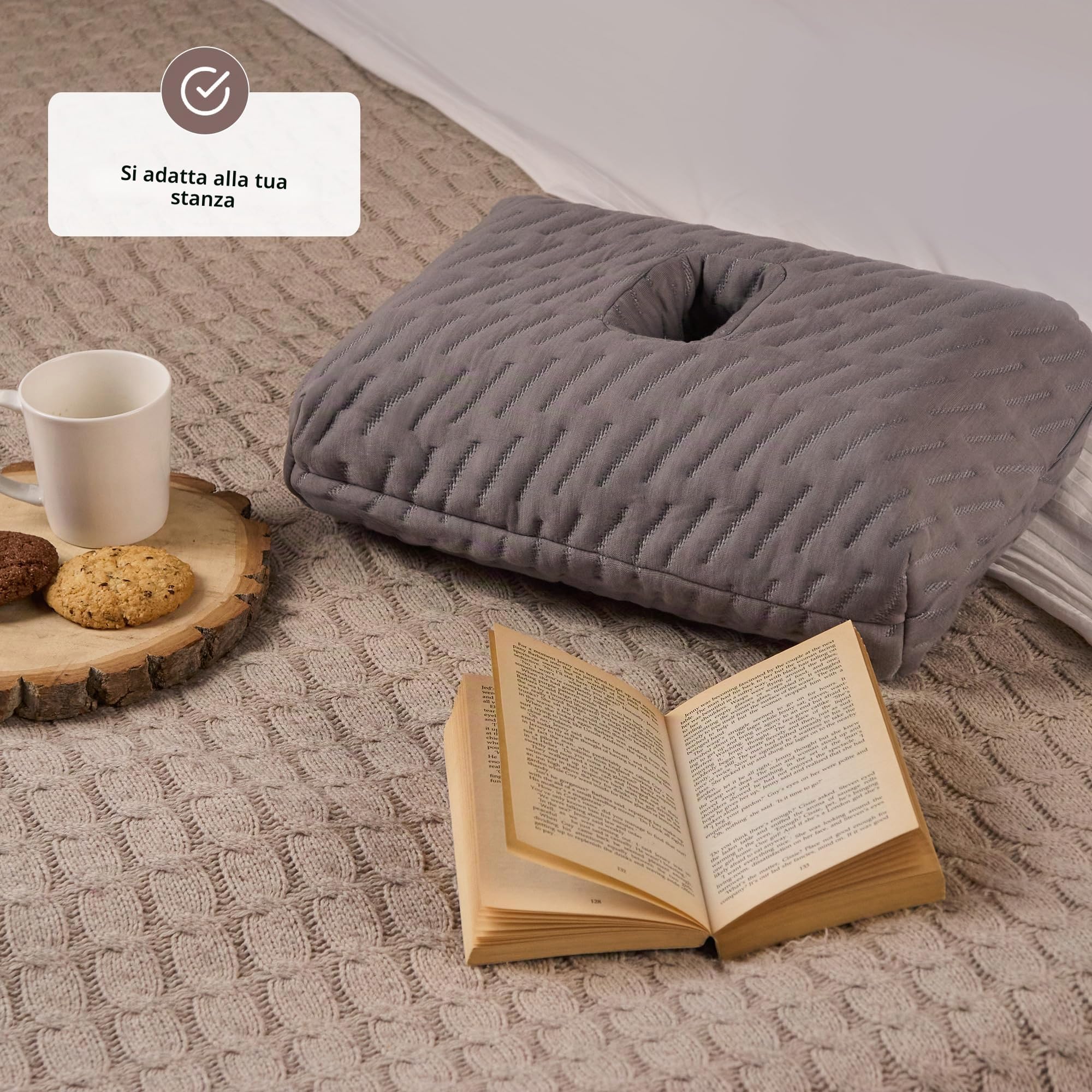 ODOXIA Cuscino Piercing Orecchio | Cuscino con Buco per Dormire di Lato | Piercing Pillow in Memory Foam | Donut per Ridurre Dolore all’Orecchio & CNH | Traspirante e Rinfrescante