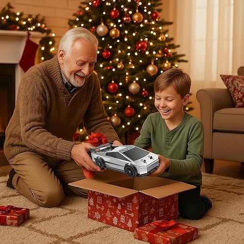 Miniatura 8 de LAZZAROU Coche de deriva a control remoto, juguete Cybertruck a escala 124, autos de control remoto de alta velocidad 4WD con luces LED y neumáticos