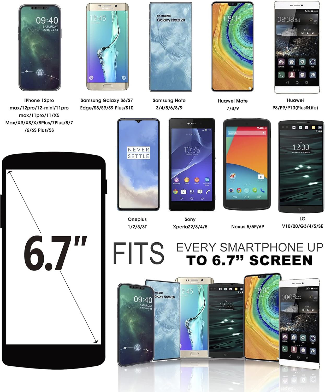 Universal Running Armband, Arm Cell Phone Holder Sports Armband for Running, Fitness and Gym Workouts,Armband Cell Phone Holder for Samsung Galaxy iPhone : Cell Phones & Accessories