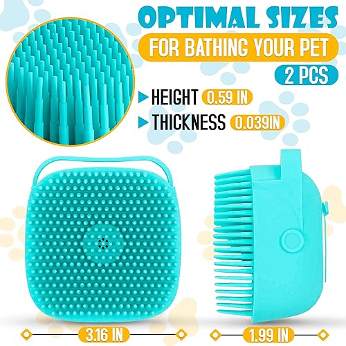 Miniatura 2 de Cepillo de baño para perros y gatos, 2 unidades, cepillo de baño de silicona para perros, cepillo de aseo para gatos, cepillo de masaje exfoliante