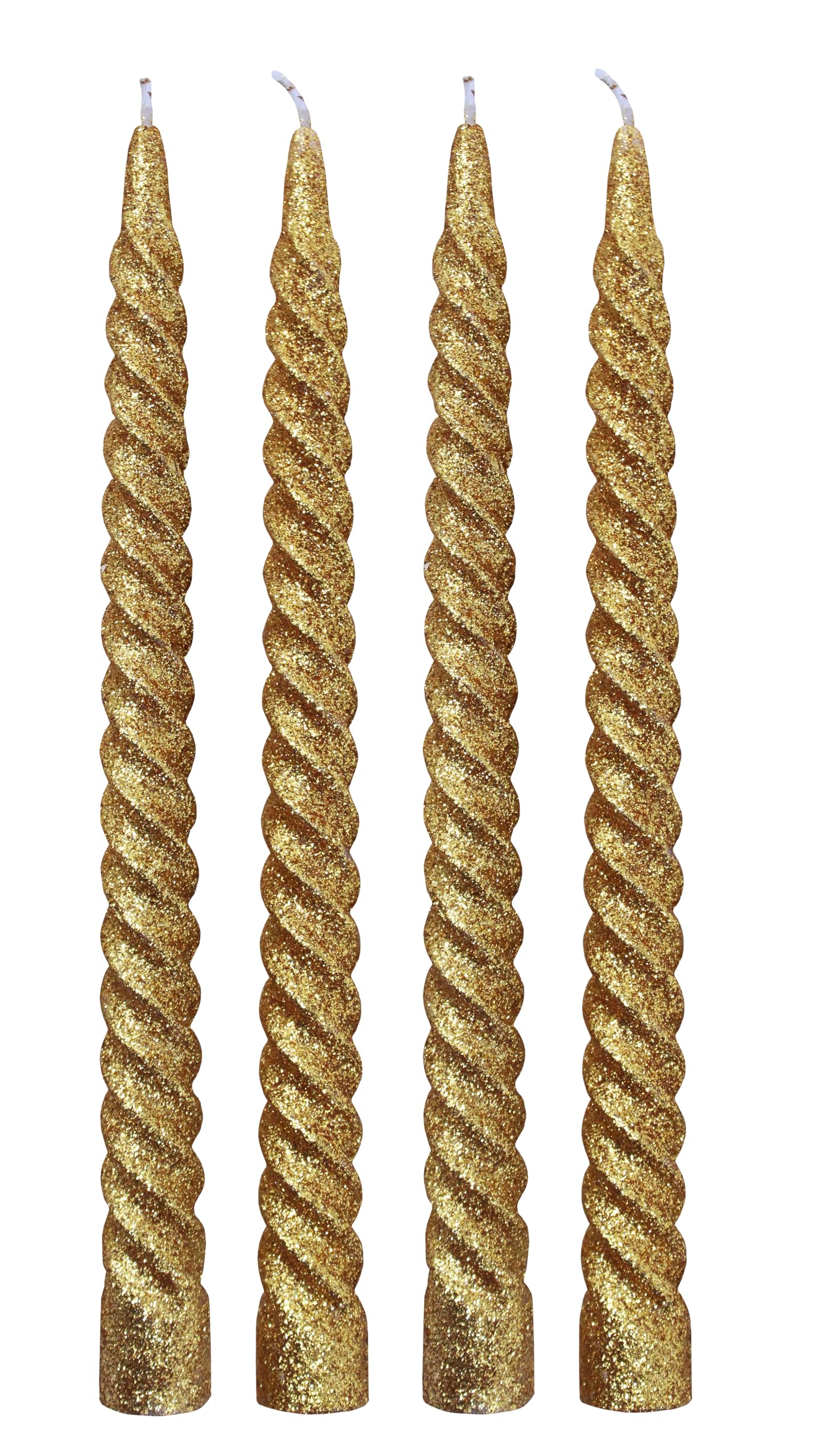 Luces Paraffin Wax Smokeless Scented Golden Colour Twisted Stick Candles Decorations for Living Room Pack of 4-image-34