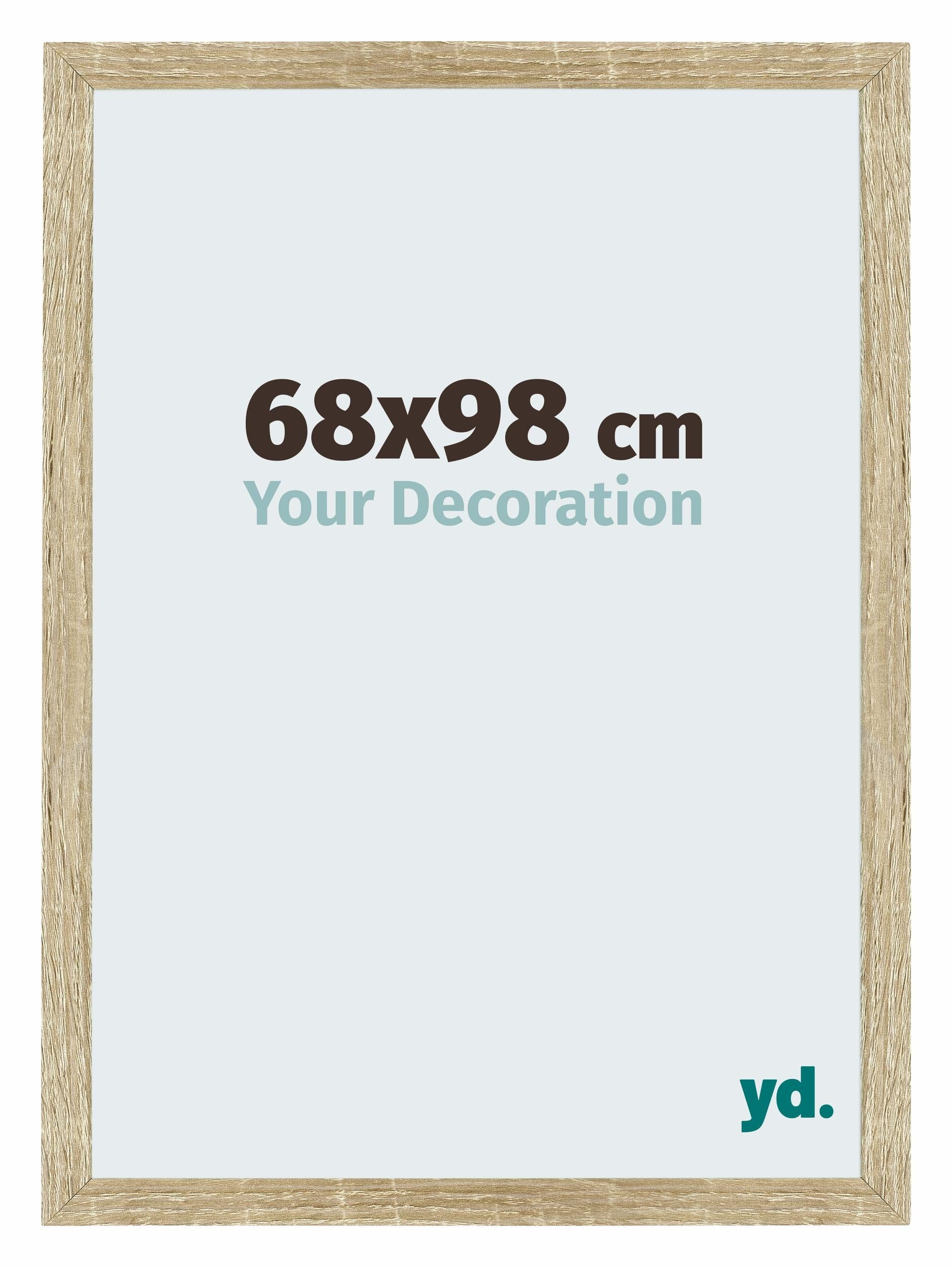 Your Decoration - Picture Frame 68x98 cm - Sonoma Oak - Decorative Wall Frame in MDF with Antireflection - Frame 68x98 - Mura