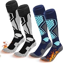 Men's Wool Ski Socks, Merino Ski Socks | 2 pairs of breathable and comfortable, ideal for skiing, snowboarding and winter sports