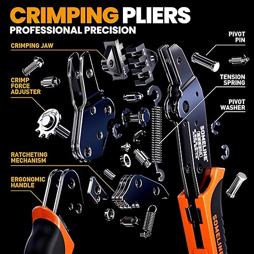 Miniatura 7 de SOMELINE Kit de herramientas de engarzado de conector de terminal de cable, 0.154 in, 0.189 in, 0.248 in, 18-10 AWG, conector de cobre no aislado