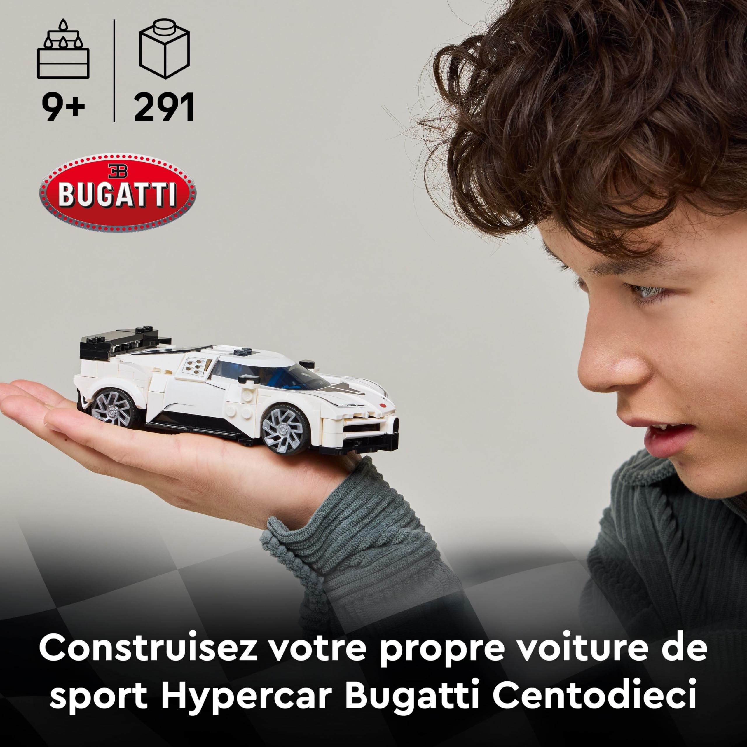 LEGO Speed Champions Hypercar Bugatti Centodieci - Jouet Voiture de Sport - Maquette à Construire avec Minifigurine de Pilote - Idée de Cadeau d'anniversaire pour Garçon dès 9 Ans 77240