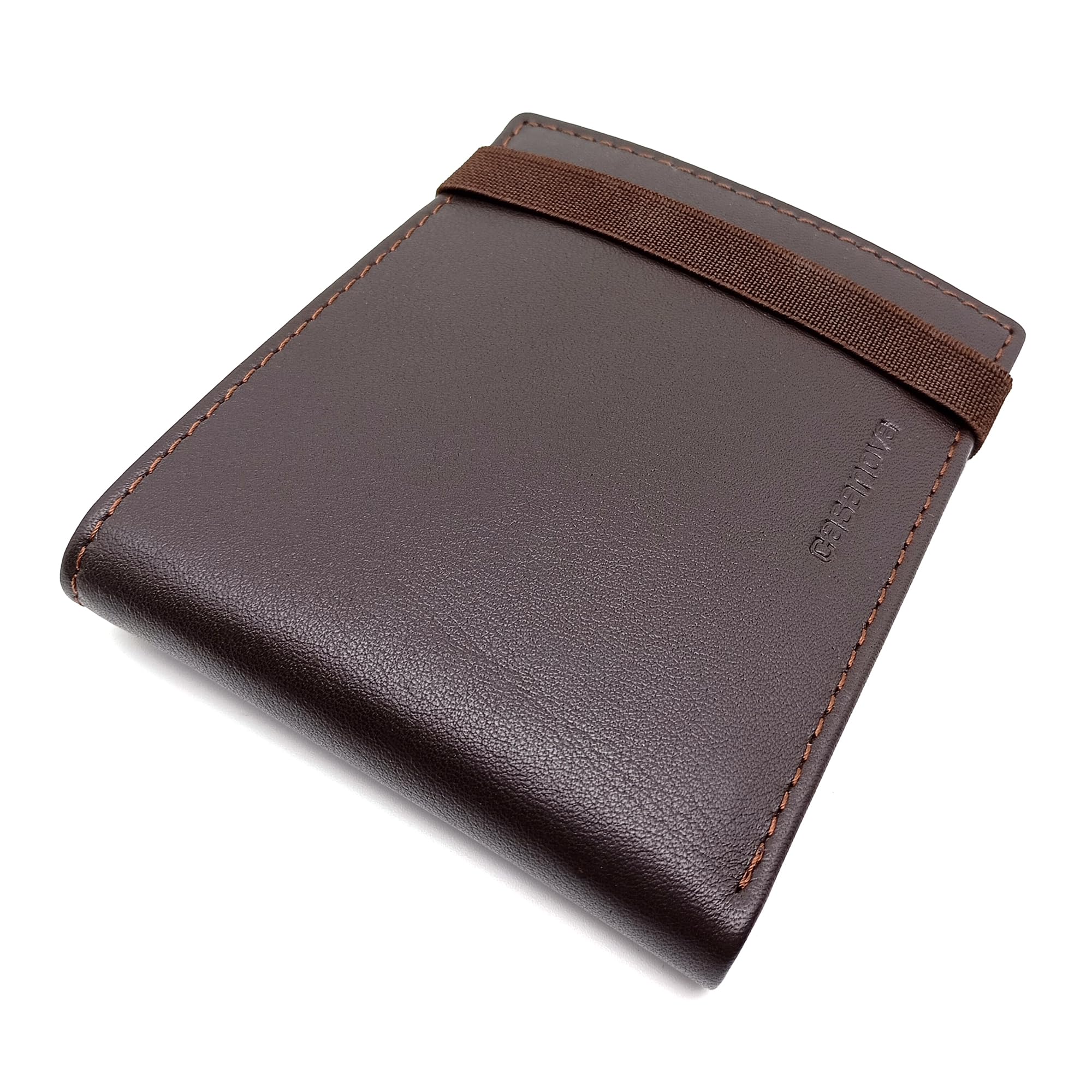 Cartera Hombre Piel Americana Elastico CON Monedero - 10096 Marron