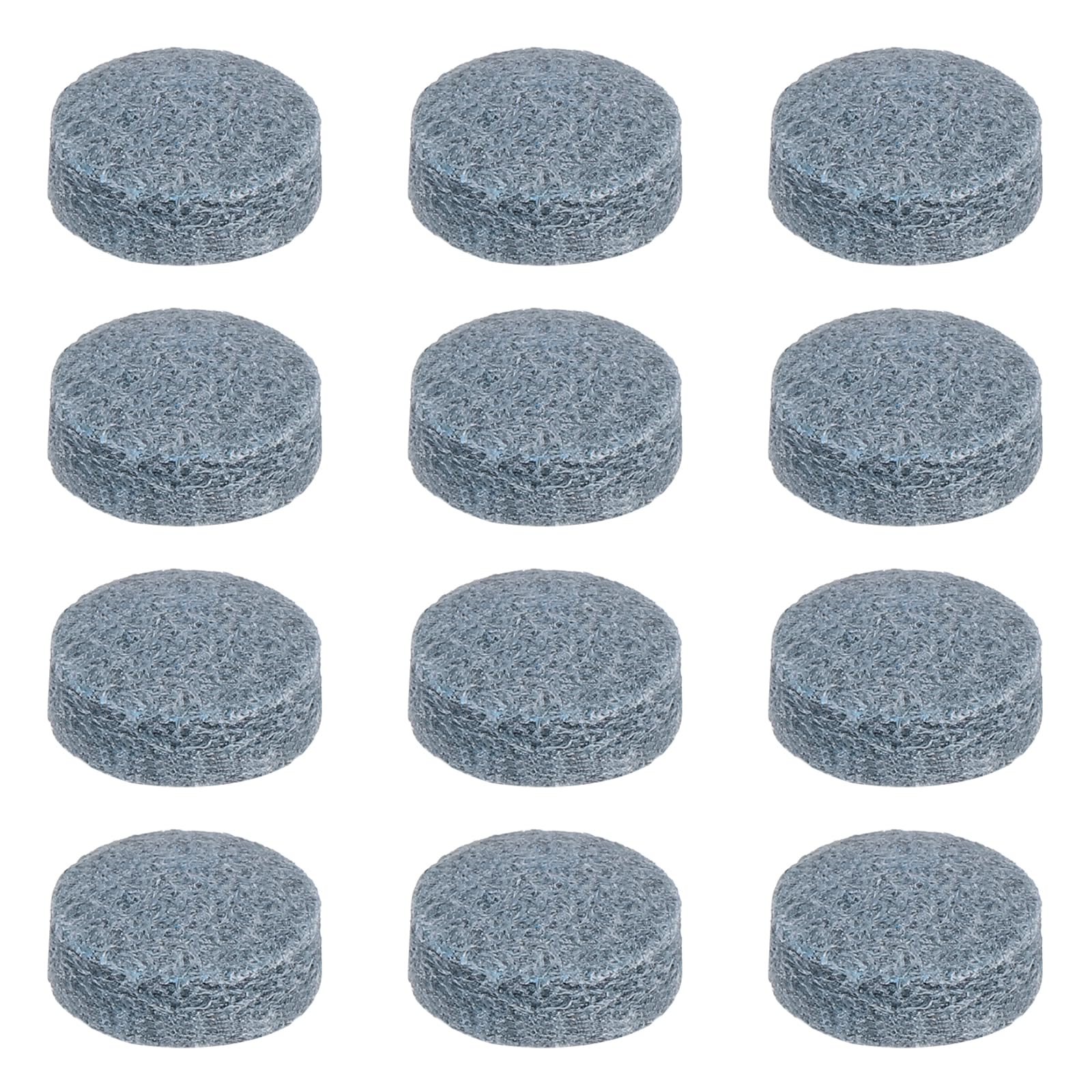 YELARXI Billiard Pool Cue Tips, Pool Cue Tips Replacement Kit Cow Leather Pool Cues Repair Accessories - Fitting for (Table Cues Stick Head/Snooker Games Supplies) 12 mm & 12 Pcs & Grey