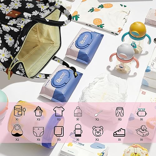 Miniatura 8 de Femuar Mochila para pañales multifunción para maternidad, para bebés, niñas y niños, bolsas de pañales de viaje de gran capacidad