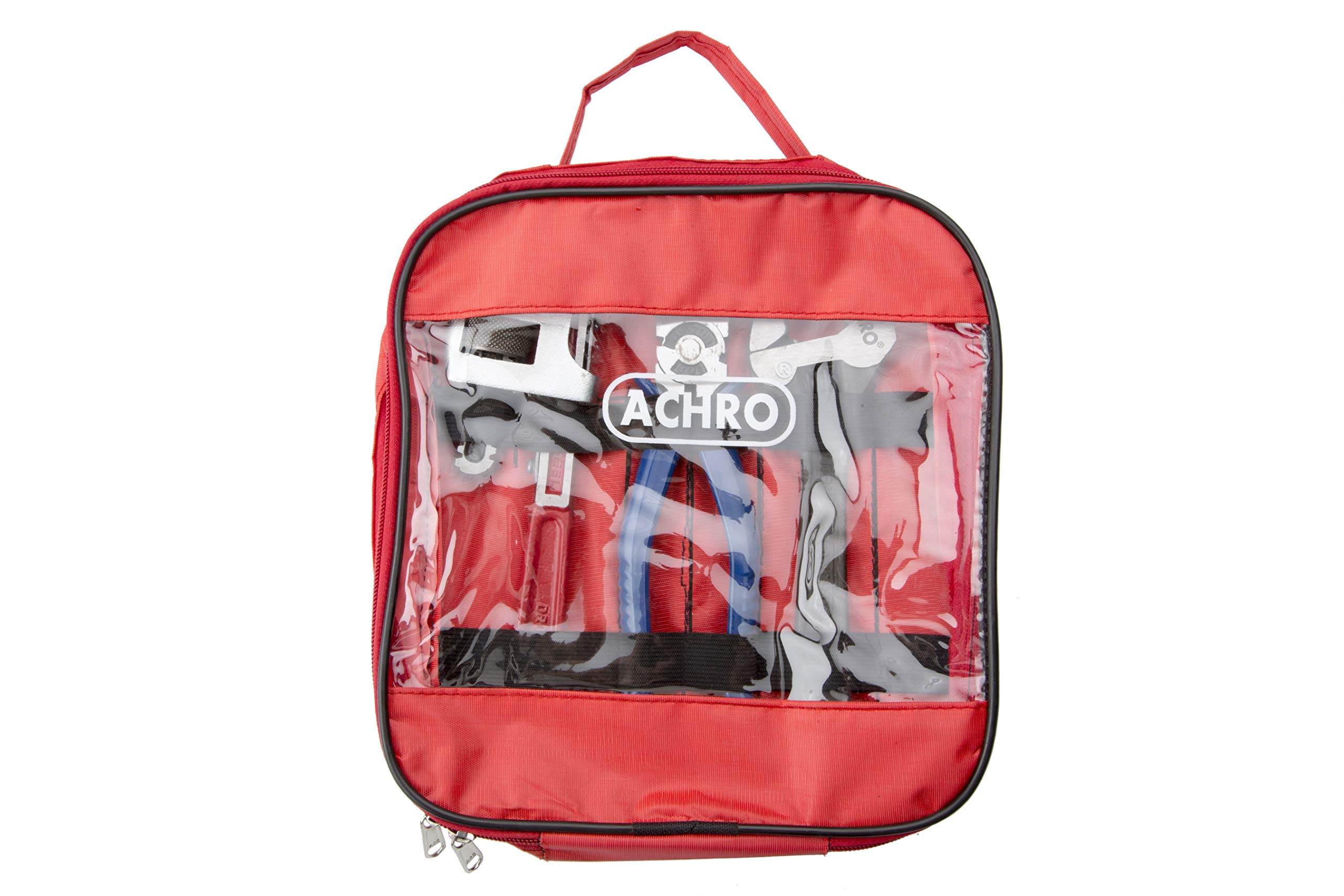 ACHRO Combo Pack of 3 Tool Kits Set for Home (Contains 8 Inch Adjustable Spanner, 8 Inch Combination Plier, 10 Inch Pipe Wrench, Pouch Packing) 1