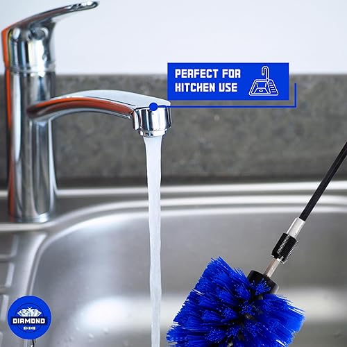 Miniatura 7 de Diamond Shine Accesorio de taladro eléctrico para escobilla de inodoro, fregadero, lechada, azulejo, piso, bañera, ducha