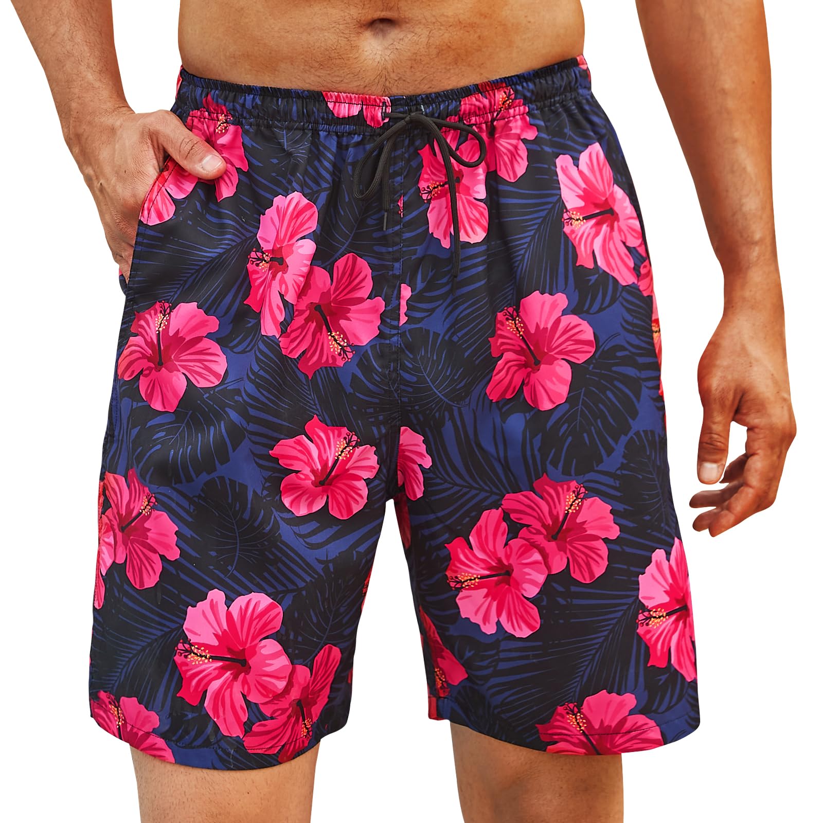 Enlision Mens Swimming Shorts Swim Short for Men Quick Dry Casual Hawaiian Shorts for Holiday Beach Summer Surf Short Pants with Pockets Unlined S-3XL