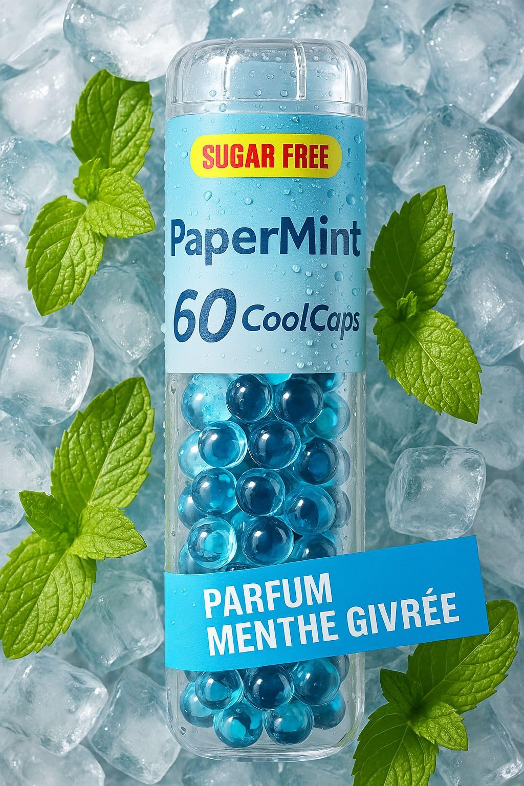 PAPERMINTS Billes à la Menthe Haleine Fraîche Bonbon Menthol Sans Sucre 60 Billes