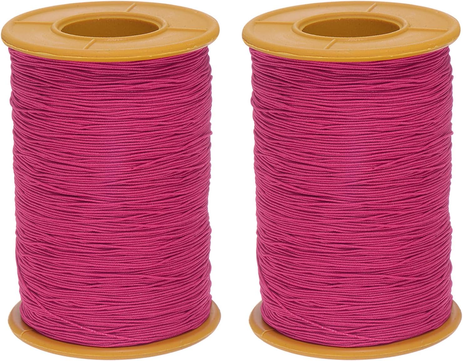 HARFINGTON 2pcs Elastic Sewing Thread 547 Yards 0.5mm Thickness Latex Tailoring Craft Sewing Thread for Hand Sewing, Gathering, Embroidery, Sewing Machine, Rose Red