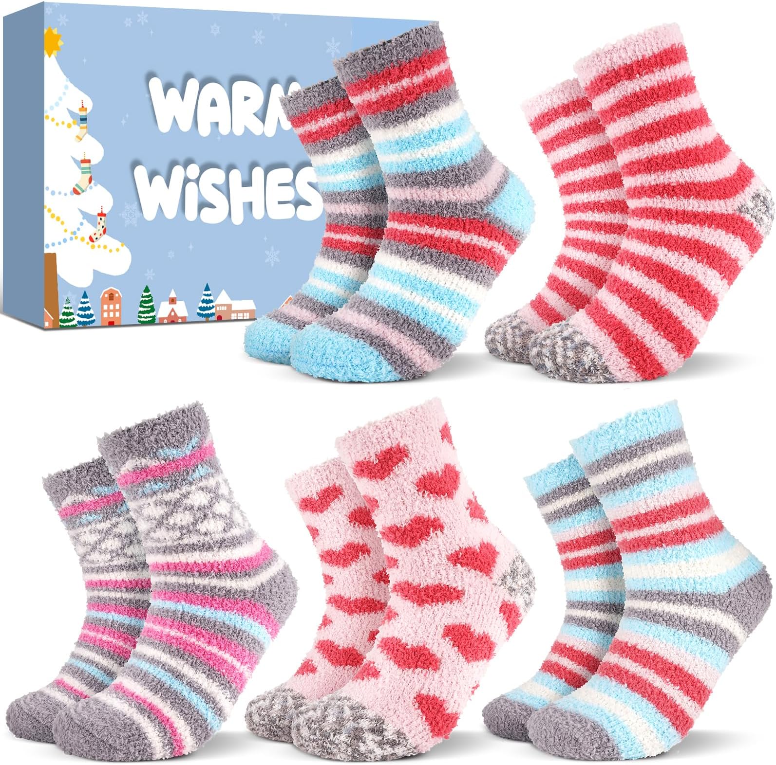 Stocking Fillers Women Fluffy Socks: Cosy Bed Socks for Women Ladies Sock 4-7, Xmas Gifts for Her Mum Sister Presents, Secret Santa Gifts Stocking Fillers for Teenage Girls Christmas Presents