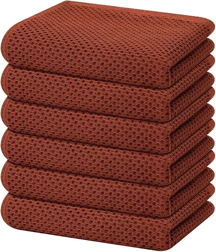 Miniatura 17 de Homaxy Paños de cocina de 100% algodón con tejido gofre, toallas de cocina ultra suaves, absorbentes, de secado rápido, 12 x 12 pulgadas, paquete