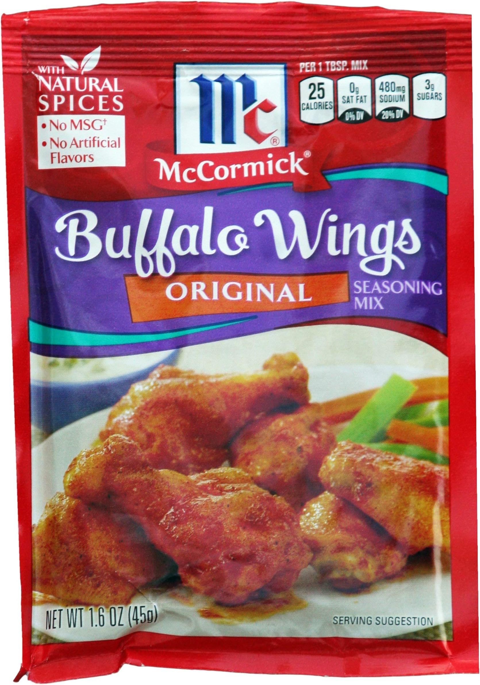 KIMBONNI Mccormick Original Buffalo Wing Seasoning Mix, 1.6-ounce Packets (Pack of 6)