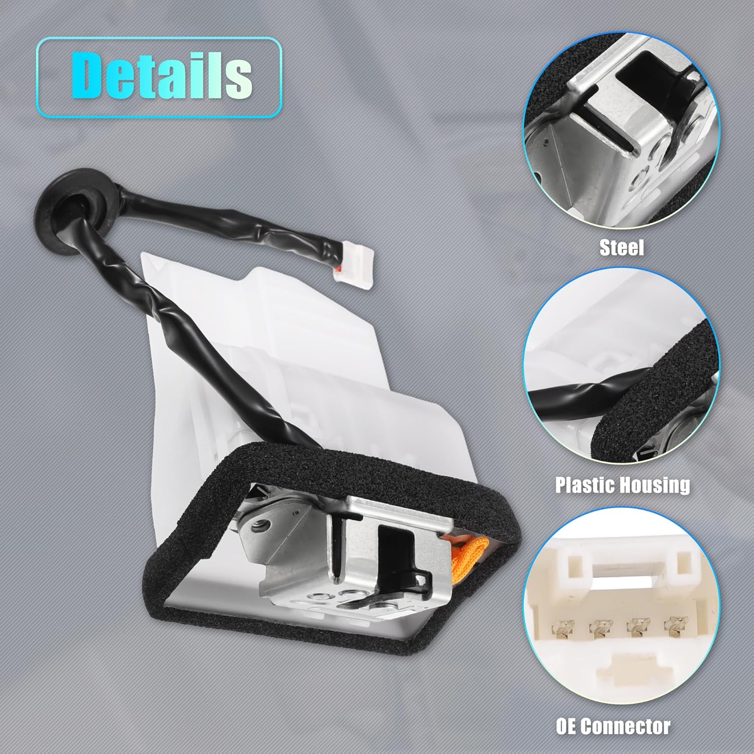 X AUTOHAUX Replacement Rear Liftgate Door Lock Actuator with Cable for Toyota 4Runner 2010-2022 Tailgate Latch Assembly White