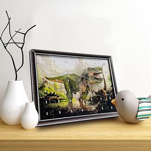 Miniatura 3 de CREPRO Rompecabezas 3D para niños marco de fotos de papel de dinosaurio modelo 3D rompecabezas para niños rompecabezas de dinosaurio para decoración