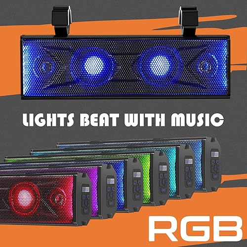 Miniatura 2 de Barra de sonido UTV de 17 pulgadas, barra de sonido ATV de 4 altavoces, sistema de sonido UTV, altavoces SXS, conectividad Bluetooth impermeable,