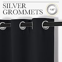 Vista 3 de NICETOWN - Cortinas de oscurecimiento con aislamiento térmico y ojales negros de 84 pulgadas de largo, juego de 2 paneles para sala de estar, 42