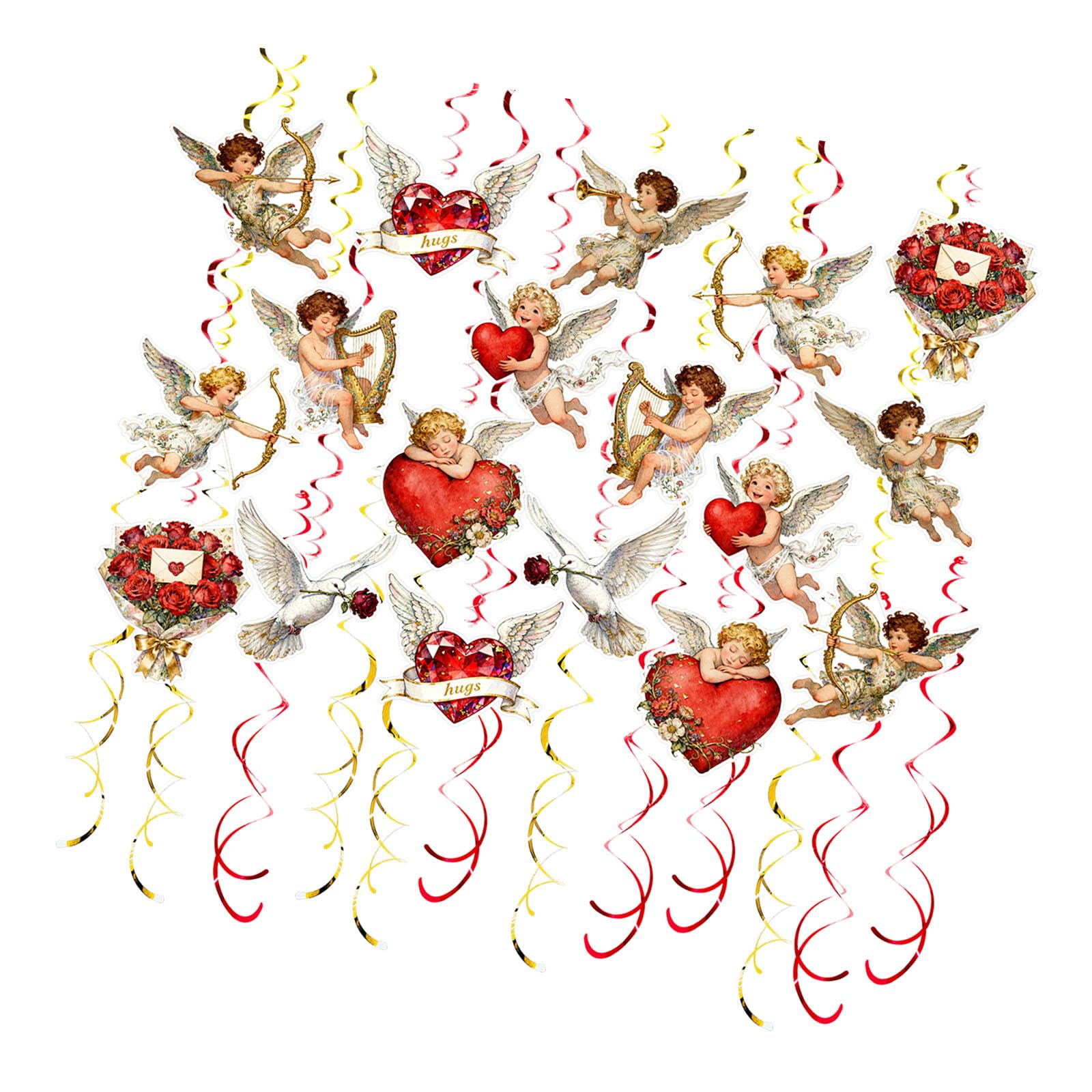 Tsophreniq Helical Hanging Decors for Valentine Parties Sustainable Paper Ornament Creates Beautiful Romance Atmospheres Party Supplies