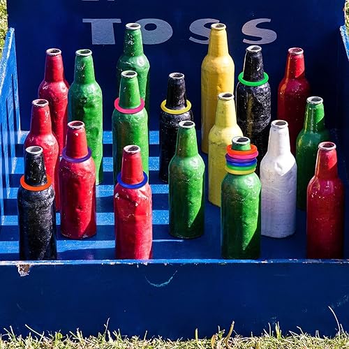 Miniatura 7 de Aodaer Paquete de 60 anillos de plástico para lanzamiento de anillos, anillos de carnaval de 2.1 pulgadas para regalos de fiesta de carnaval,