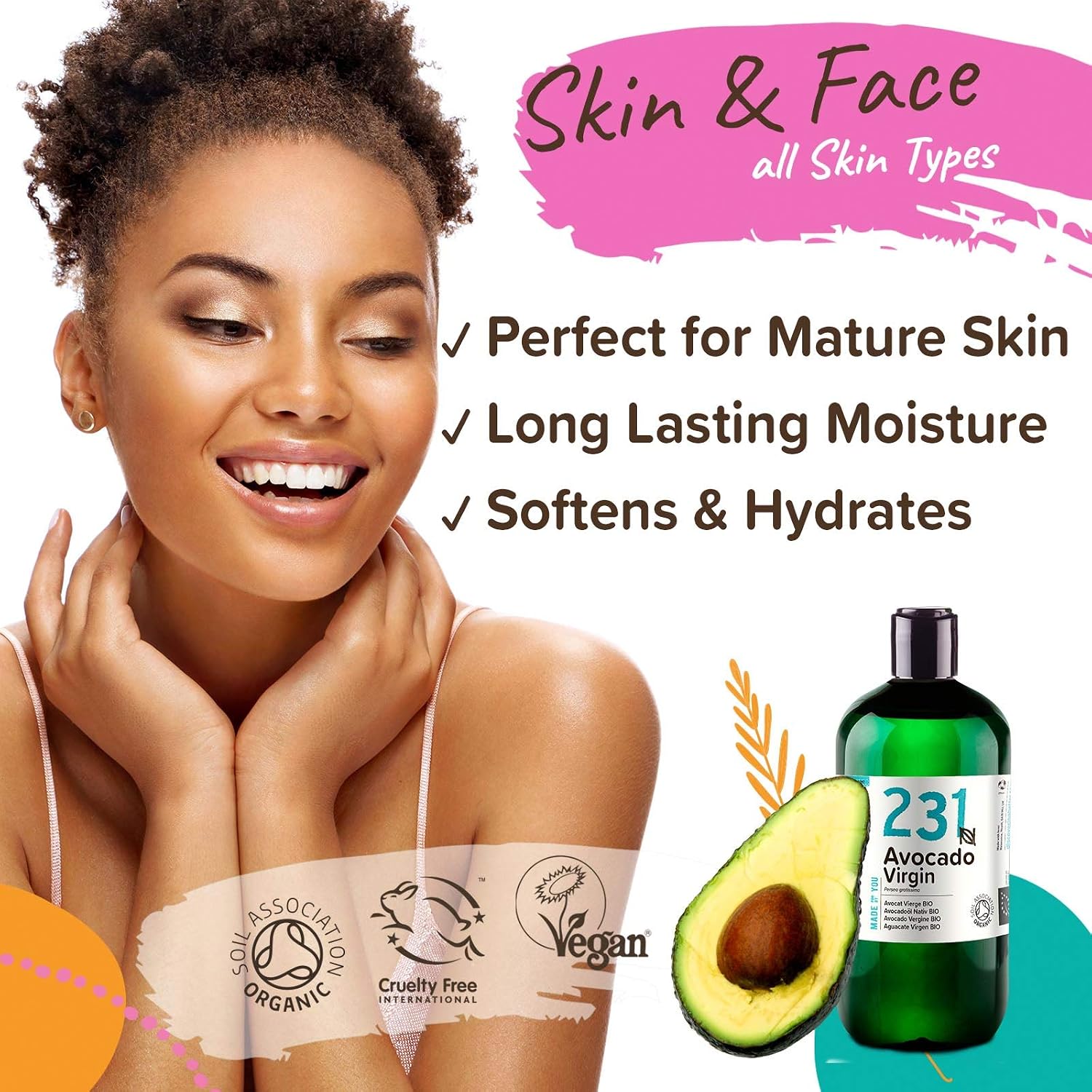 Naissance Organic Avocado Oil (no. 231) - 450ml - Natural Moisturiser - for Skin Face, Nails, Body, Hair Growth, Nails, Soap Making - Image 4