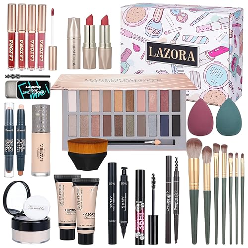 Miniatura 8 de El kit de maquillaje todo en uno para niñas incluye sombra de ojos corrector de pincel lápiz labial corrector de brillo de labios lápiz de ojos