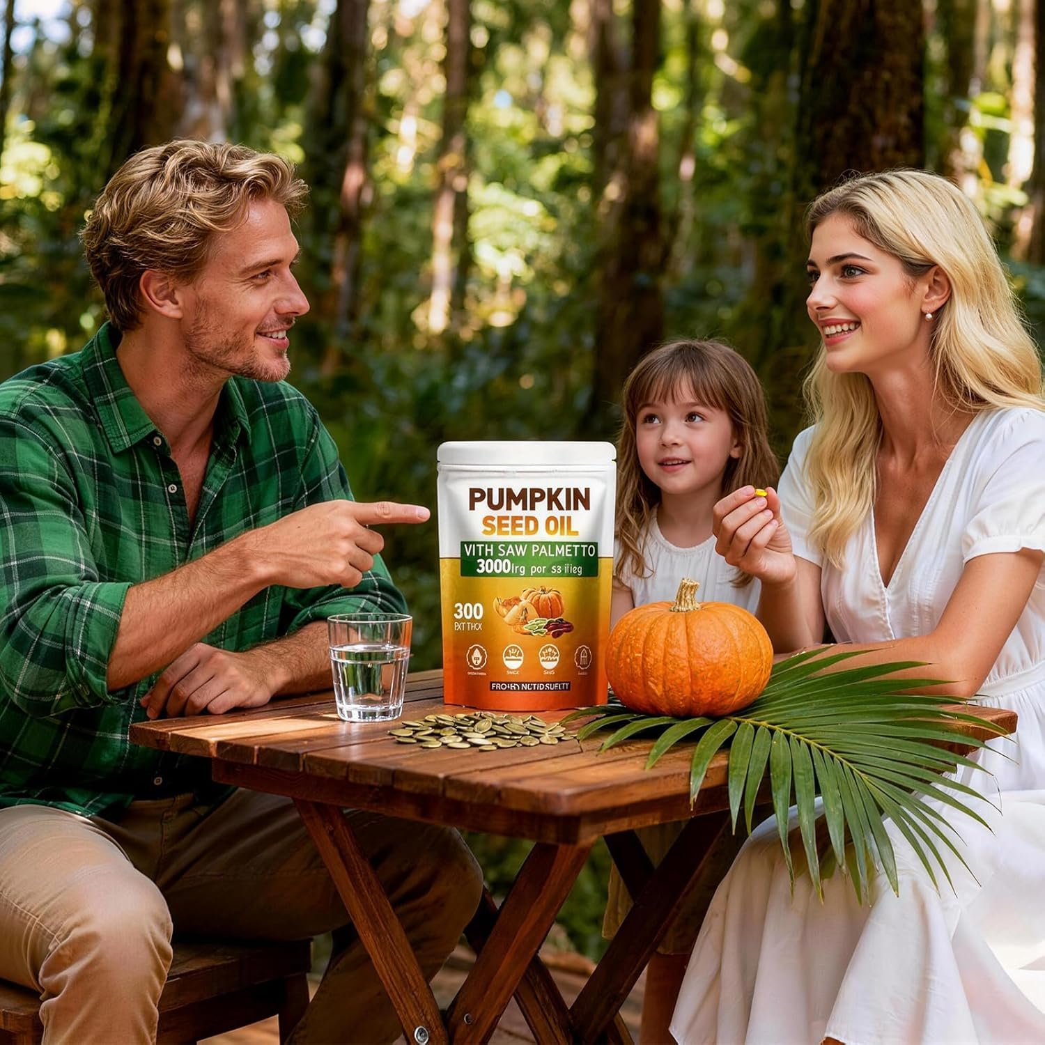 Pumpkin Seed Oil Capsules - Saw Palmetto Pumpkin Seed Oil 300 Softgels Prostate Health, Immune and Urinary Tract Support Promotes Hair Growth - Pure Non GMO