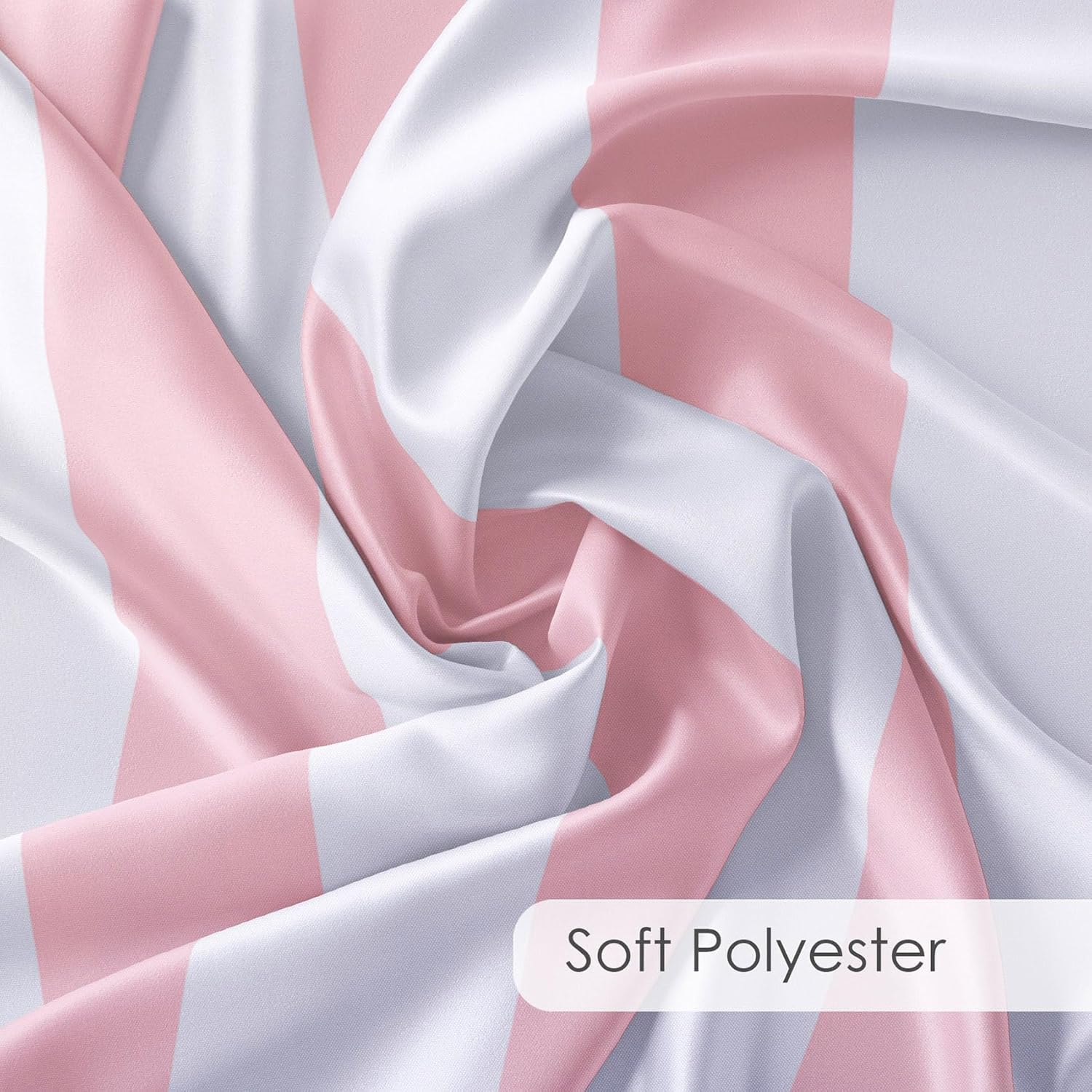 LB Pink and White Striped Fabric Shower Curtain for Bathroom with 12 Hooks, Western Country Geometric Shower Curtains for Bathroom, Modern Farmhouse Chic Style Bathroom Shower Curtains, 72x78 Inch