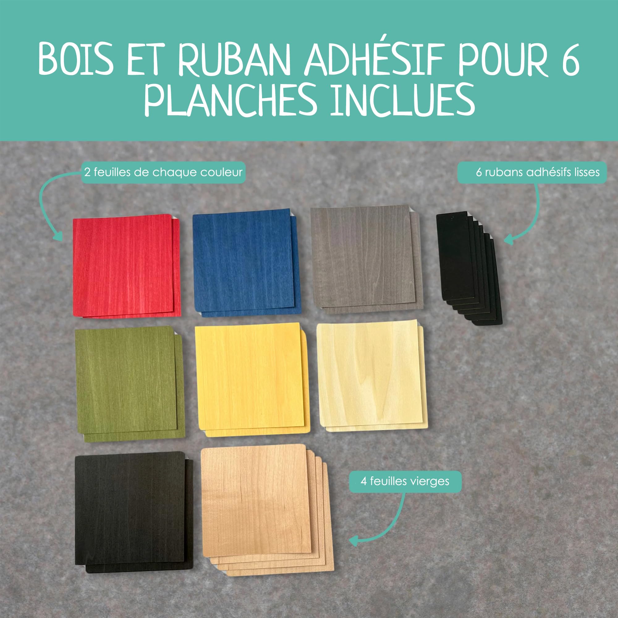 CRESKATE – Hojas de MDF coloridas para Fingerboard – 6 tableros, madera