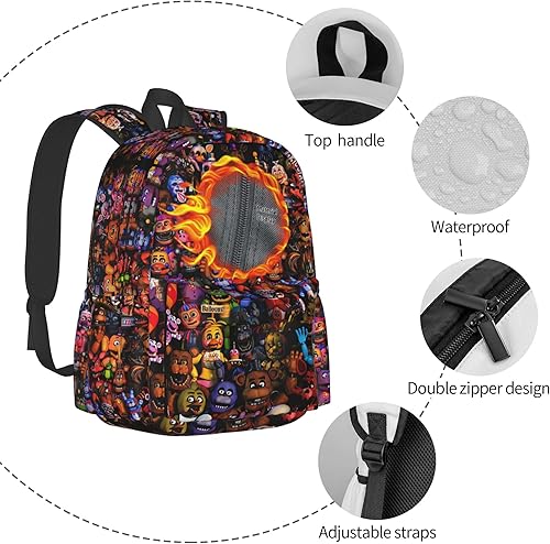 Miniatura 7 de Mochila de dibujos animados de anime, mochila 3D, casual, ligera, para niñas, niños y adolescentes, Negro2