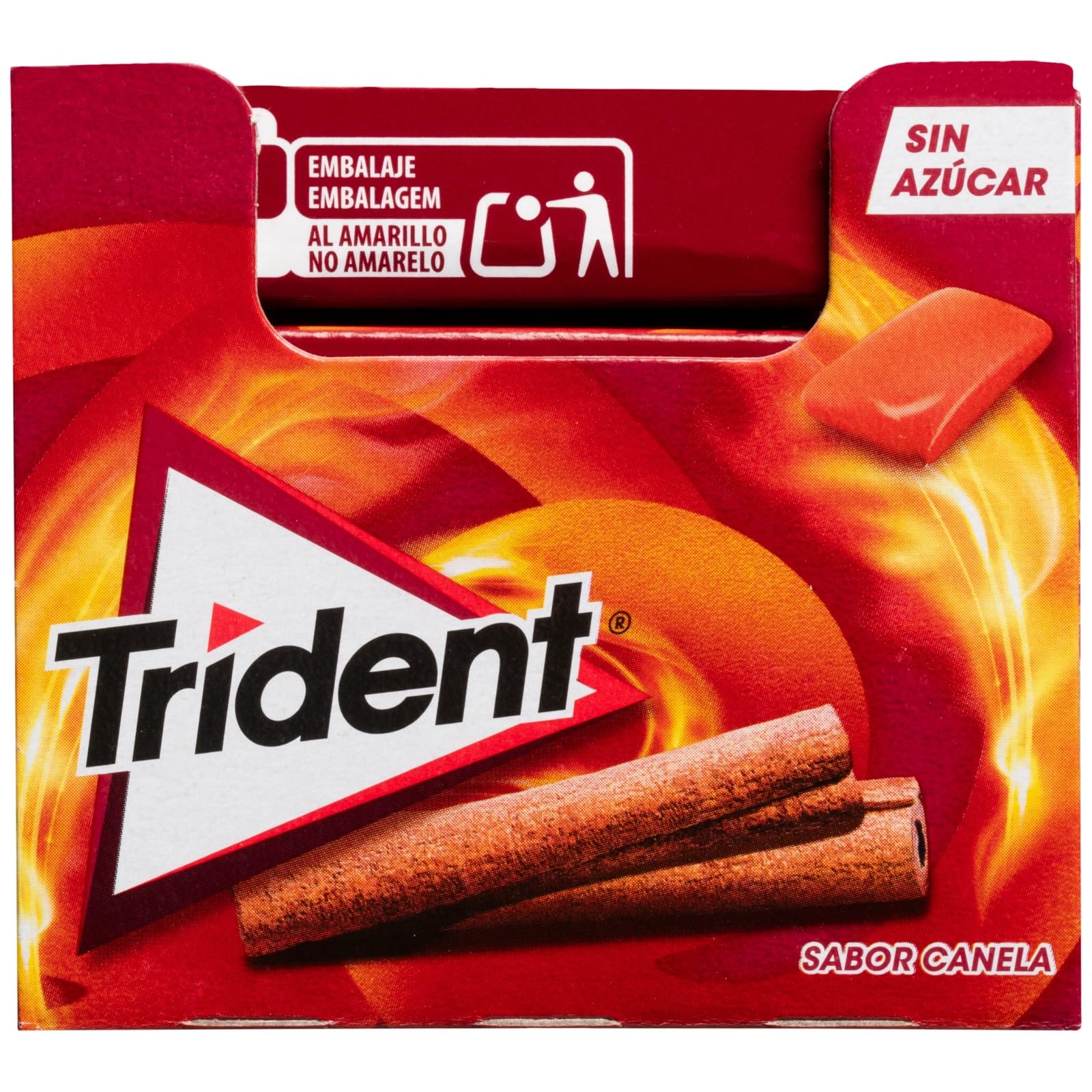 iChuches Trident Chicle Sin Azúcar Sabor Canela Pack 24 Unidades Larga Duración Sin Calorías