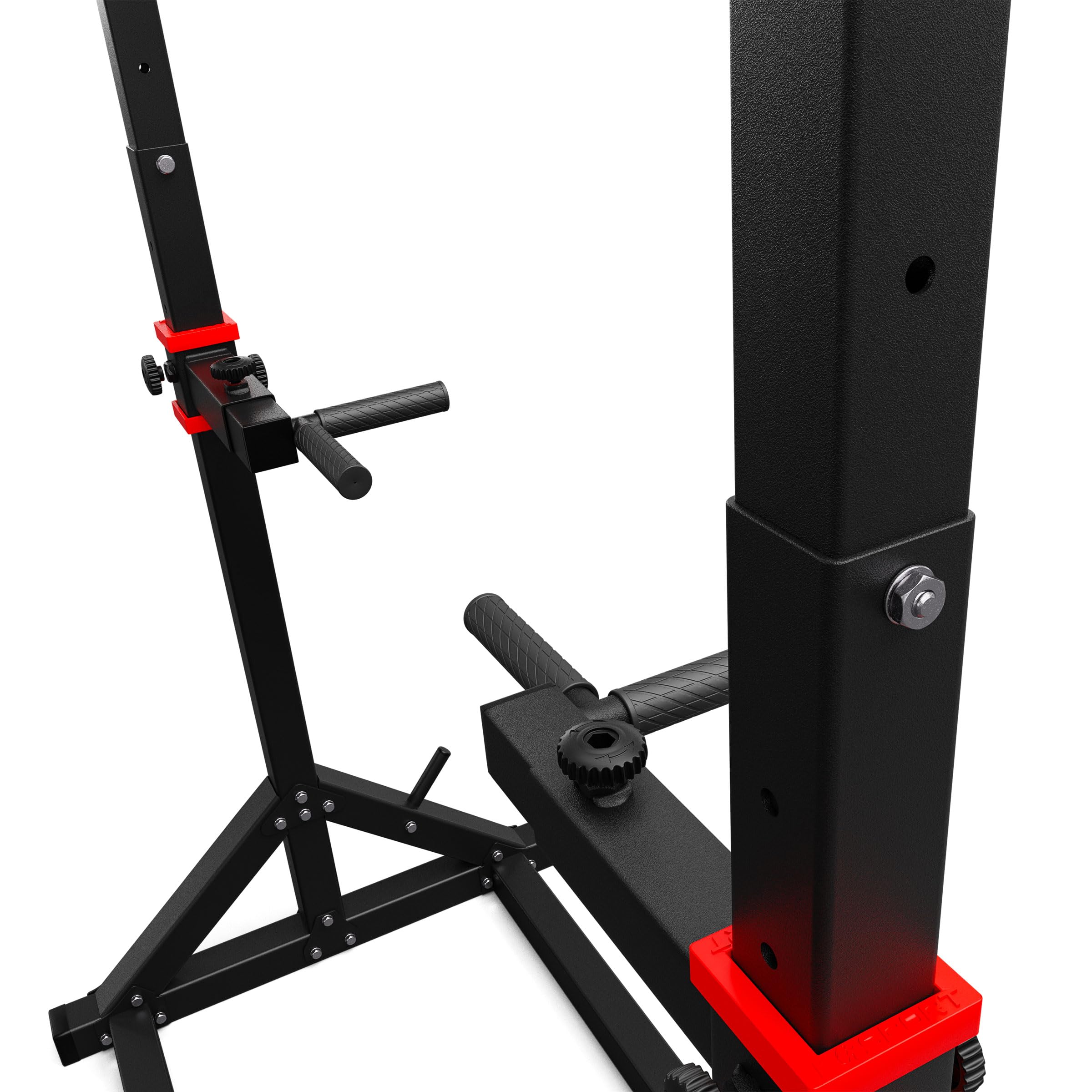 K-Sport: Power Tower + Dip Station con una capacità di carico fino a 140kg I Barra multifunzione trazioni e impugnature per flessioni I Pull up station & Dip Bar per allenamento muscolare incl. E-Book
