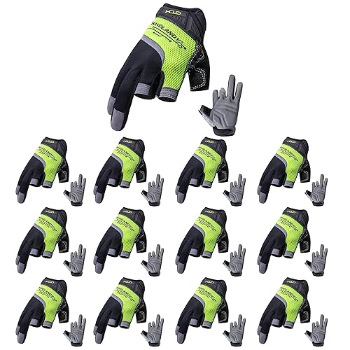 Miniatura 9 de Guantes de trabajo Framer, guantes de marco sin dedos, guantes de carpintero de dedo abierto, alta destreza, ajuste de rendimiento, duraderos