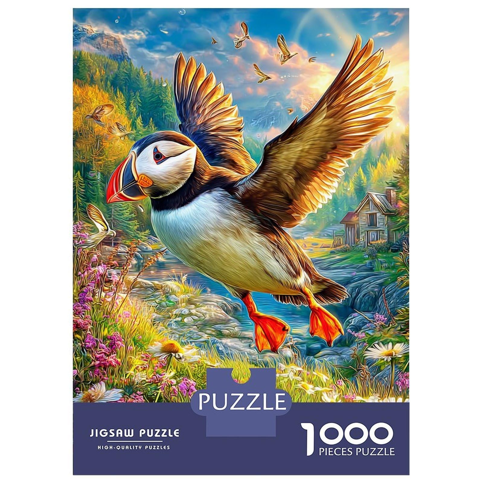 Puffin Puzzle 1000 Pcs Impossible Jigsaw Puzzle, Challenge Puzzle for Adults & for Age 14 And Up 38x26cm/1000pcs