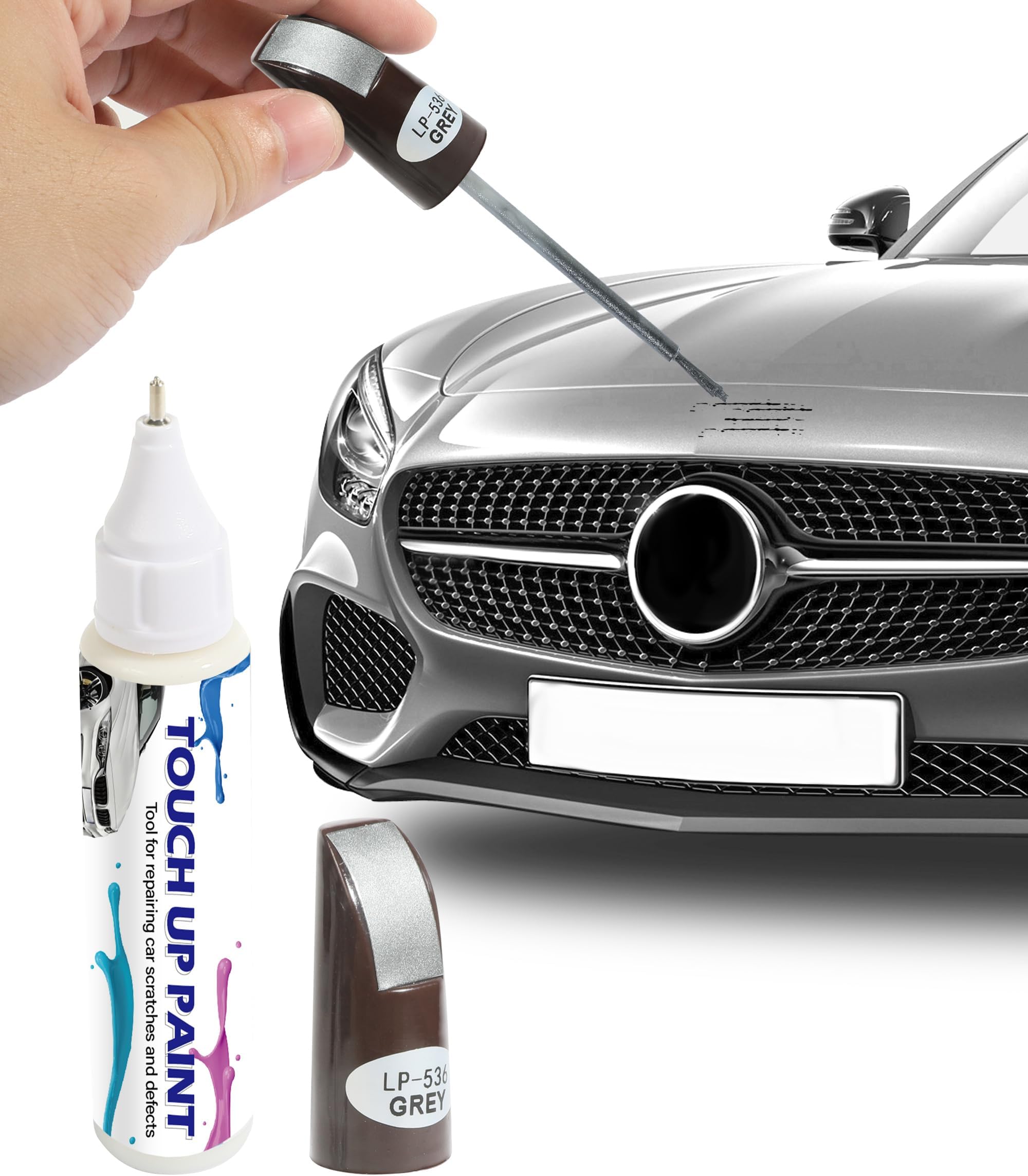 ESEWALAS Car Scratch Remover Car Paint,Touch Up Paint,Easy & Quick Auto Car Paint Scratch Repair,2 in 1 Touch Up Paint Pen,Car Scratch Repair Automotive Touch up Paint Pen for Car Scratch Repair Various (Gray)
