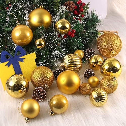 Vista 602 de 18 esferas medianas decorativas navideñas para árbol de Navidad, inastillables, para colgar, color púrpura, 2.5 pulgadas, paquete de 18