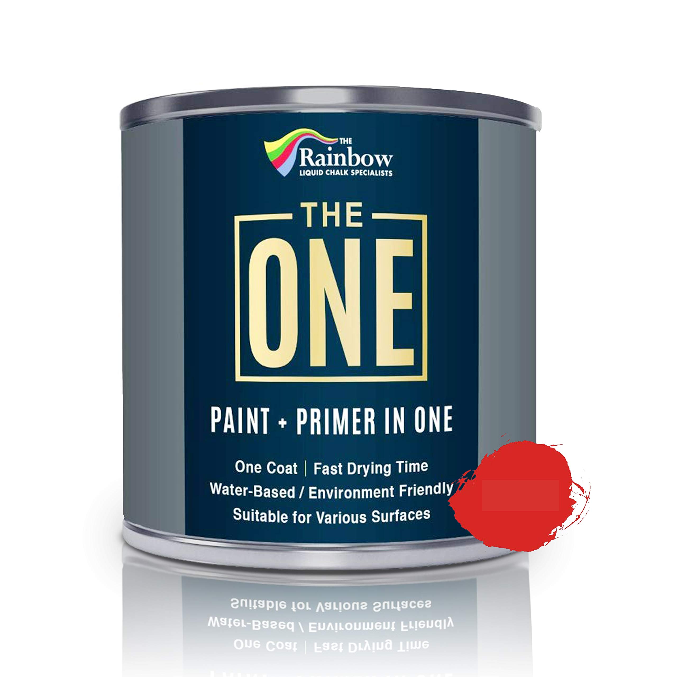 THE ONEAll-in-One Paint & Primer: Durable Furniture, Cabinet, Front Door, Wall, Bathroom, Kitchen - Fast Drying Interior/Exterior Craft (Red, Matte, 8.5oz)