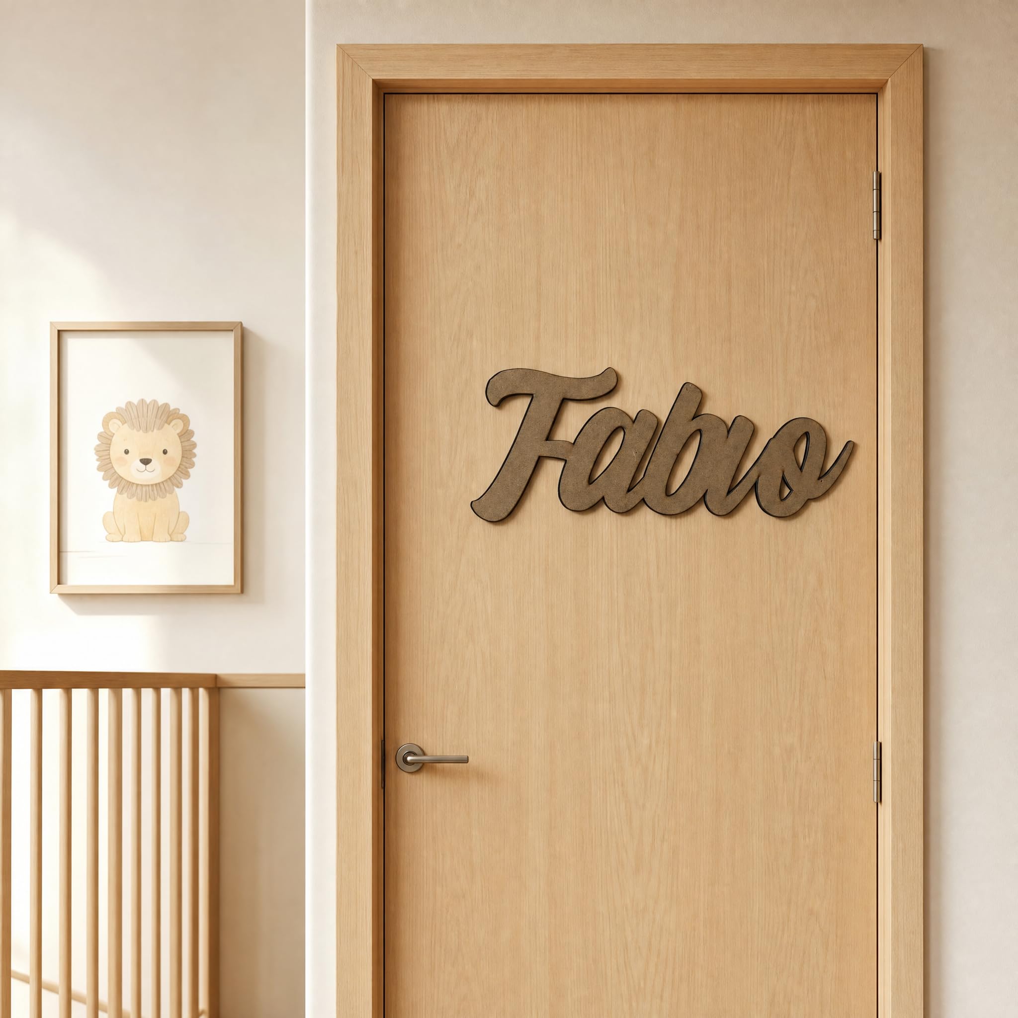 Nombre Personalizado en Madera para Pared y Puerta, Letras Decorativas para Habitación Infantil, Decoración de MDF o Contrachapado para Bebé, Niño y Niña, Regalo Original para Bautizo y Comunión