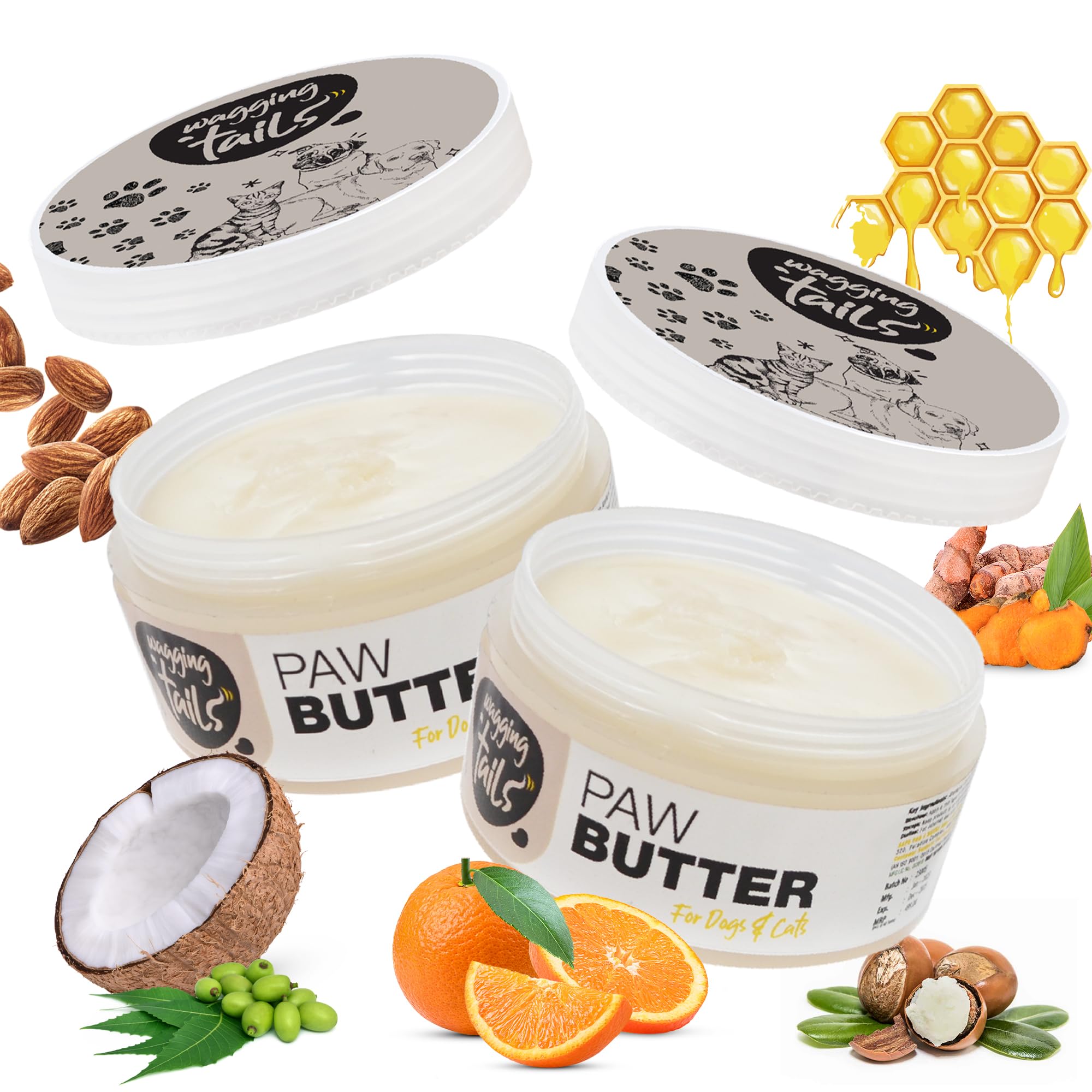 Paw Butter for Pets 50gm -Pack of 2 | Heals, Repairs & Moisturizes Cracked Paws, Elbows & Dry Itchy Snout of Dogs, Cats and Puppies | Daily Use for Smoothen Damaged Skin