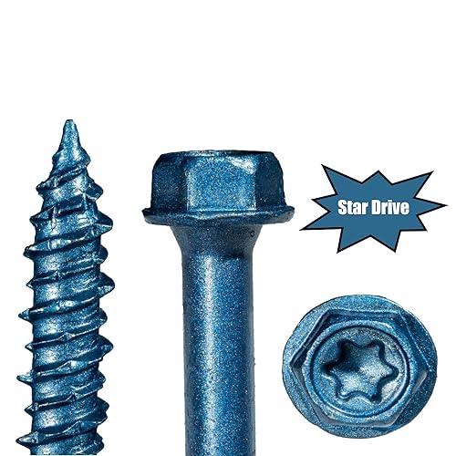 Miniatura 2 de Tornillos de mampostería TorqueMaster de 516" x 2-14" con cabezal de arandela hexagonal, 50 piezas, tornillos de hormigón, resistencia a la